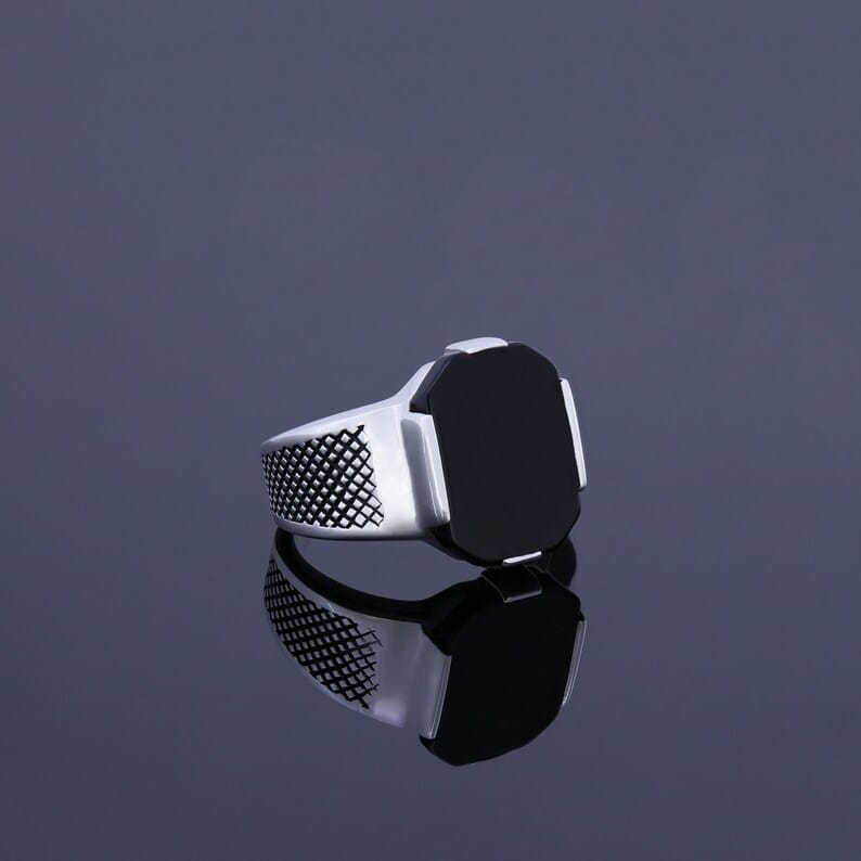 Sterling Silver Black Ring