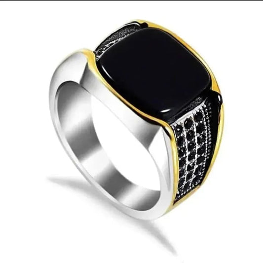 Golden/silver Edge Black Ring