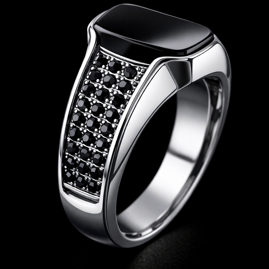 Black Zircon Stone Ring